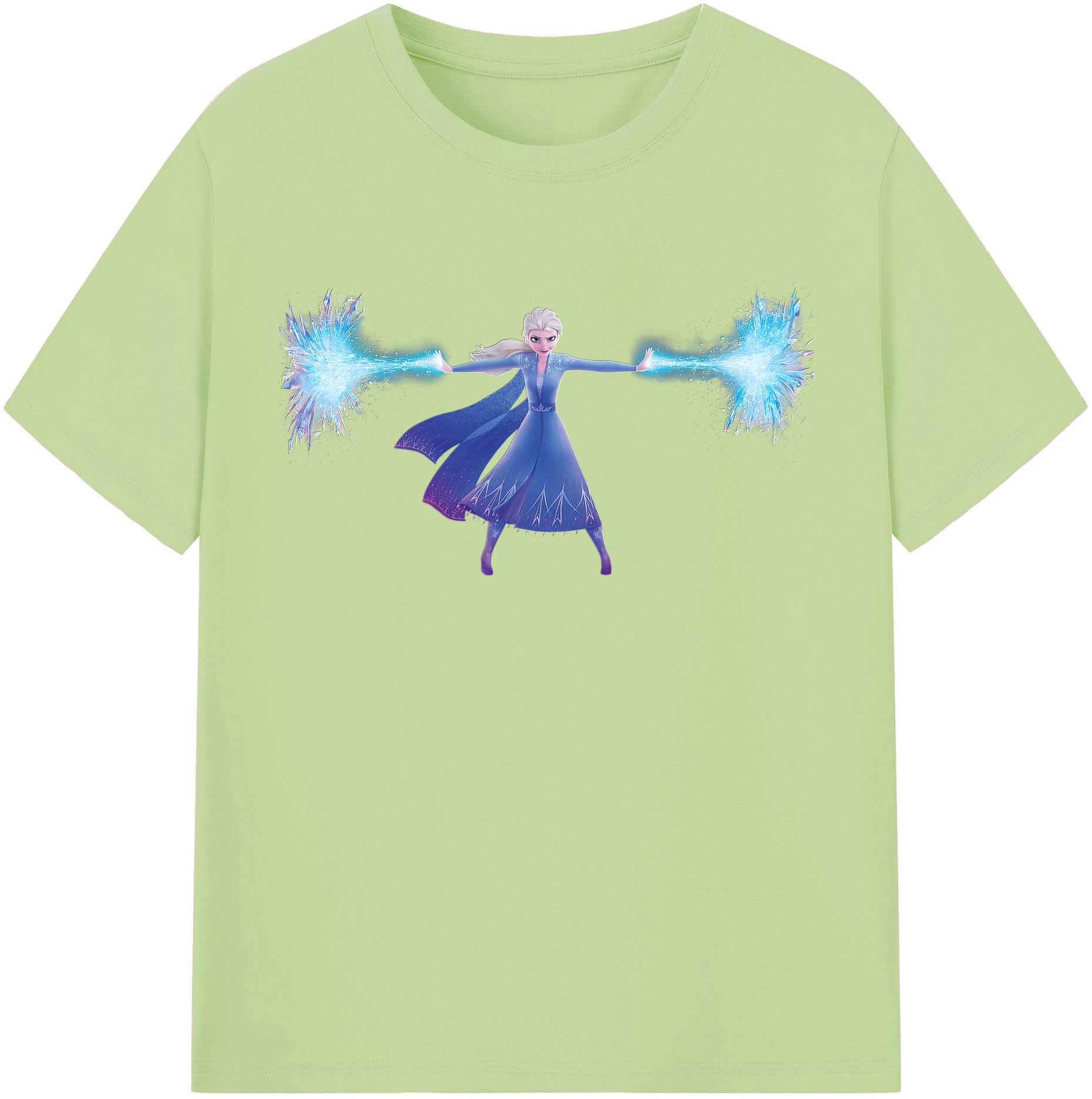 （画像用） アナと雪の女王 アンナ エルサ Frozen Anna Elsa 綿100％半袖Tシャツ（フロントプリント）
